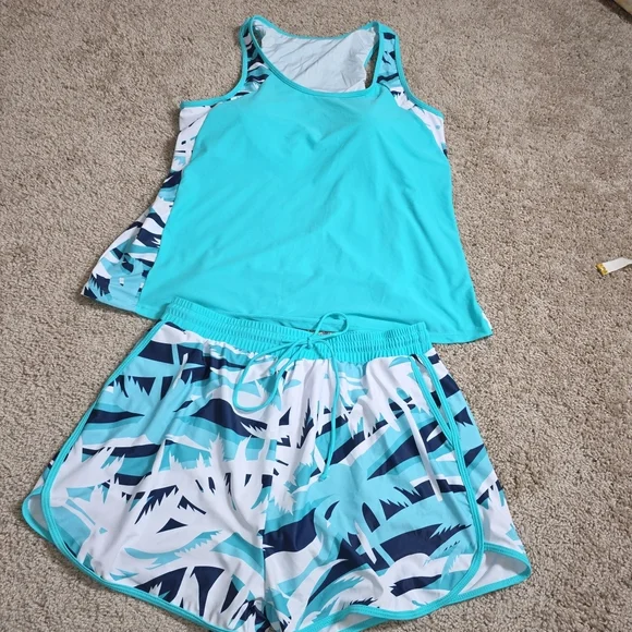 Summer Mae Blouson Tankini Swimsuits Women Tummy Control 2 Piece Bathing Suit - Picture 6 of 11